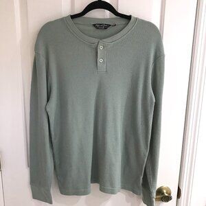 Maui and Sons Green Waffle Knit Shirt L